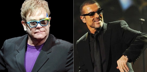 Os cantores George Michael e Elton John